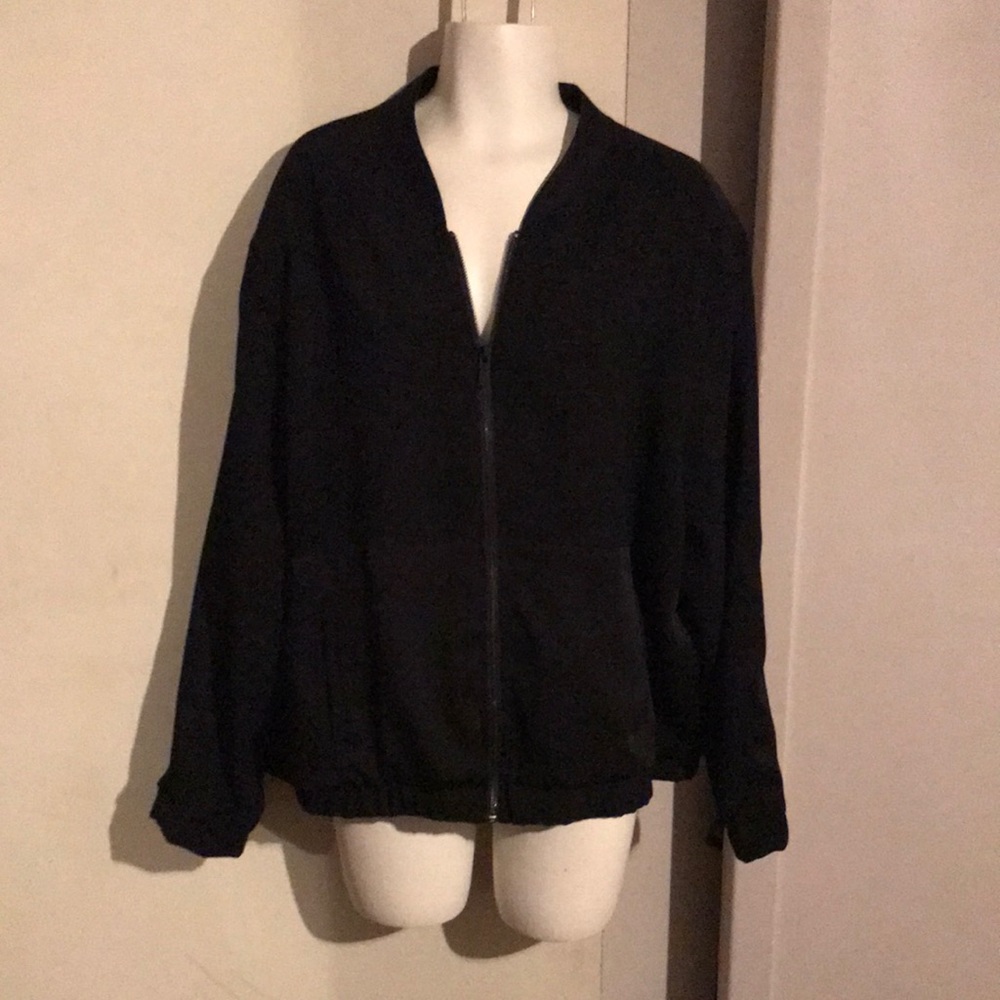 Black bomber plus size women